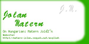 jolan matern business card